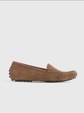 Quince 100% Suede Driver Loafers in Deep Brown 642